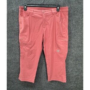 Eddie Bauer First Ascent Capri Pants Women 14 Pink Guide Pro Cargo Hiking EUC